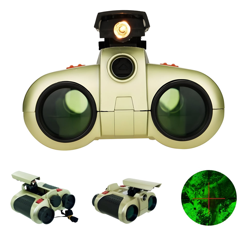 Binocolo per Bambini con Visione Notturna | Ingrandimento 4x30 | Robusto e Impermeabile