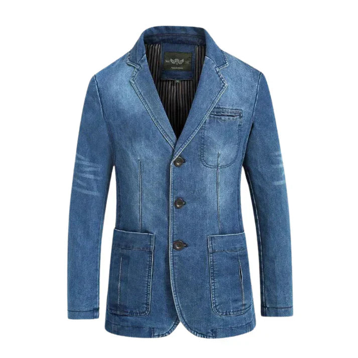 Blazer casual da uomo alla moda in stile denim