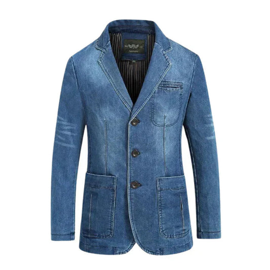 Blazer casual da uomo alla moda in stile denim