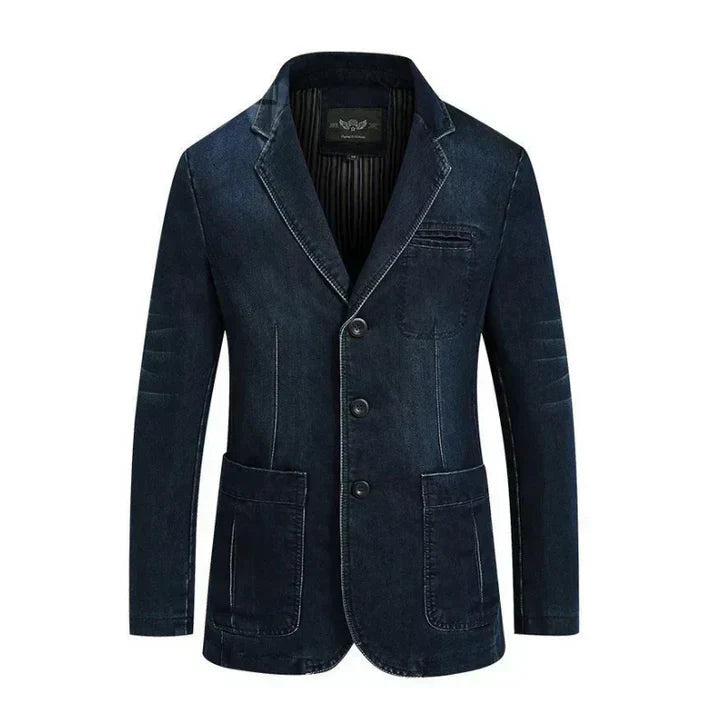 Blazer casual da uomo alla moda in stile denim