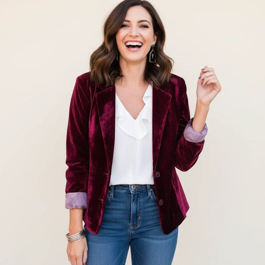 Blazer classico da donna in velluto