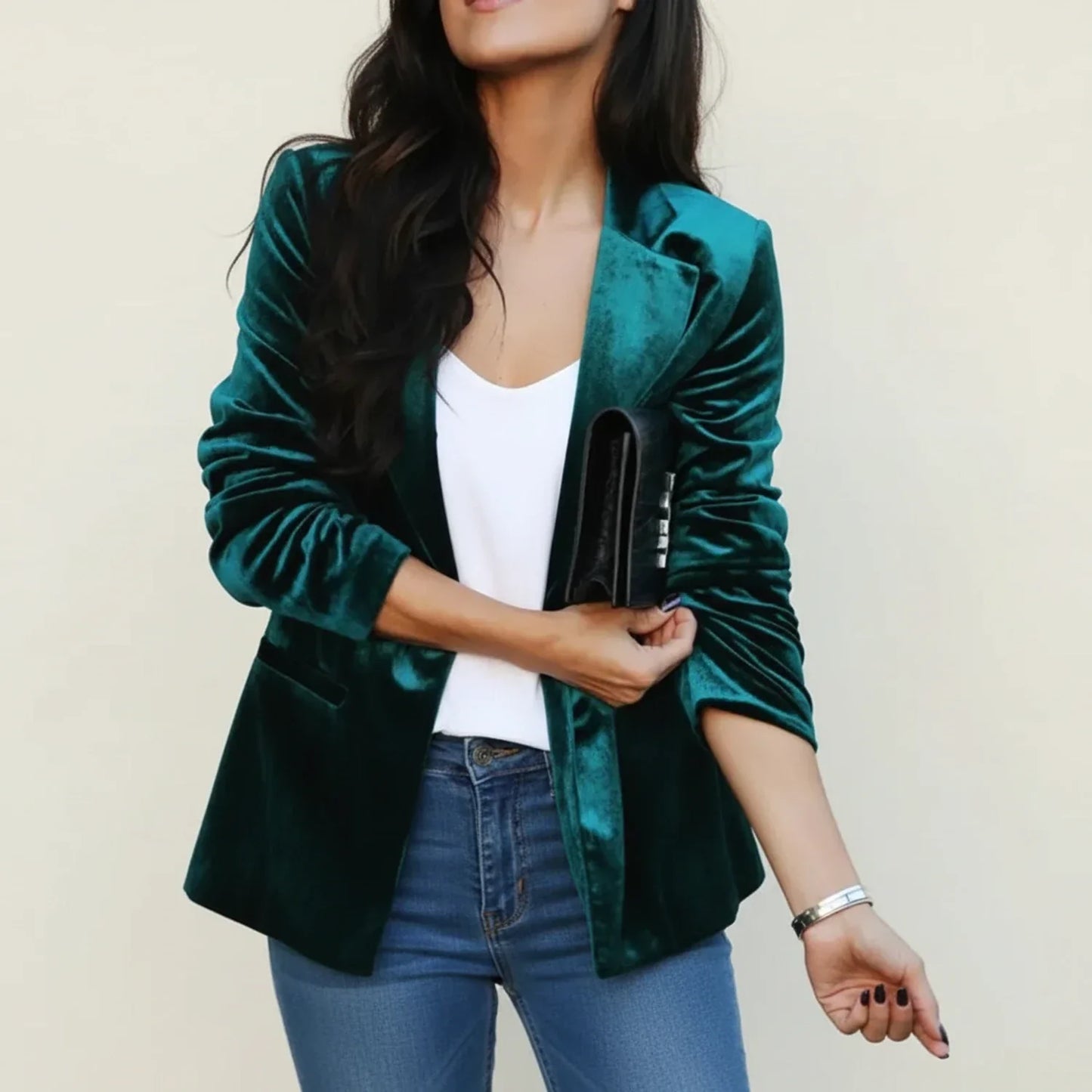 Blazer classico da donna in velluto