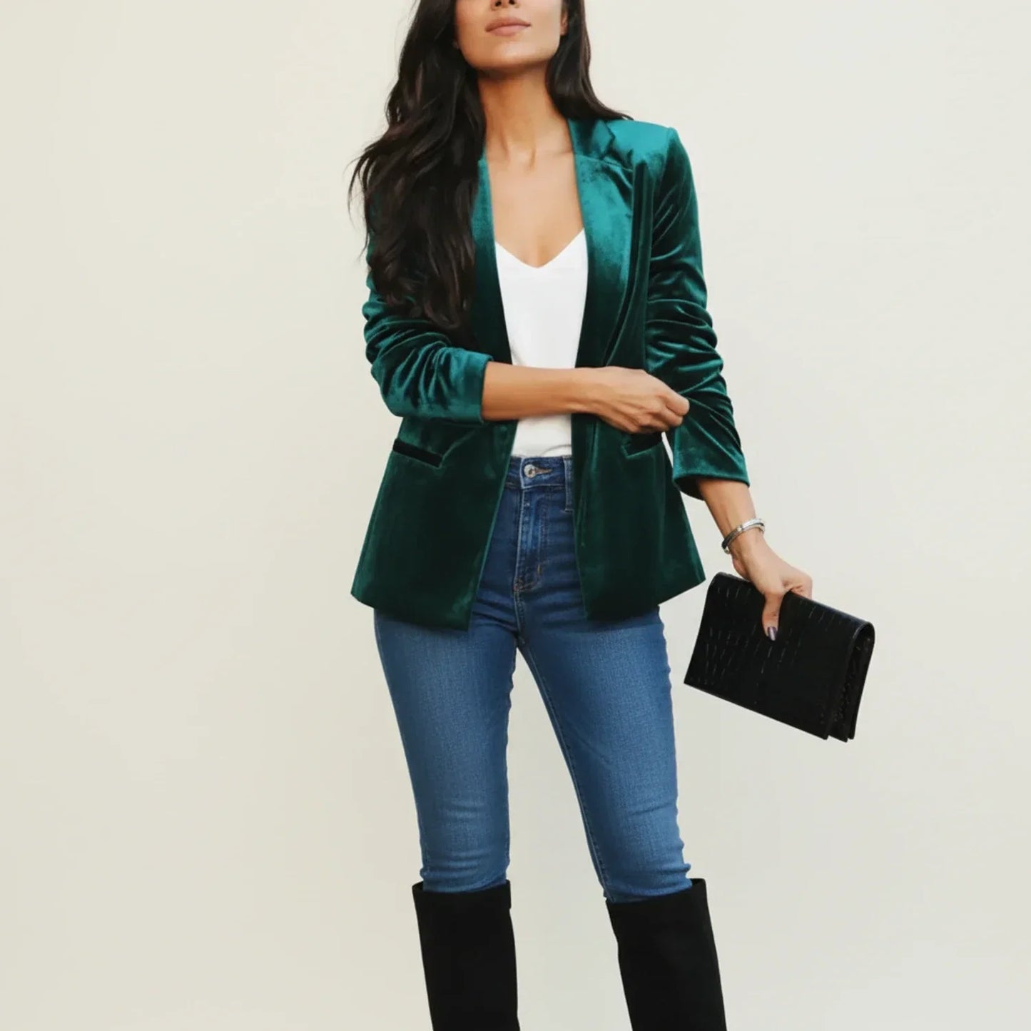 Blazer classico da donna in velluto