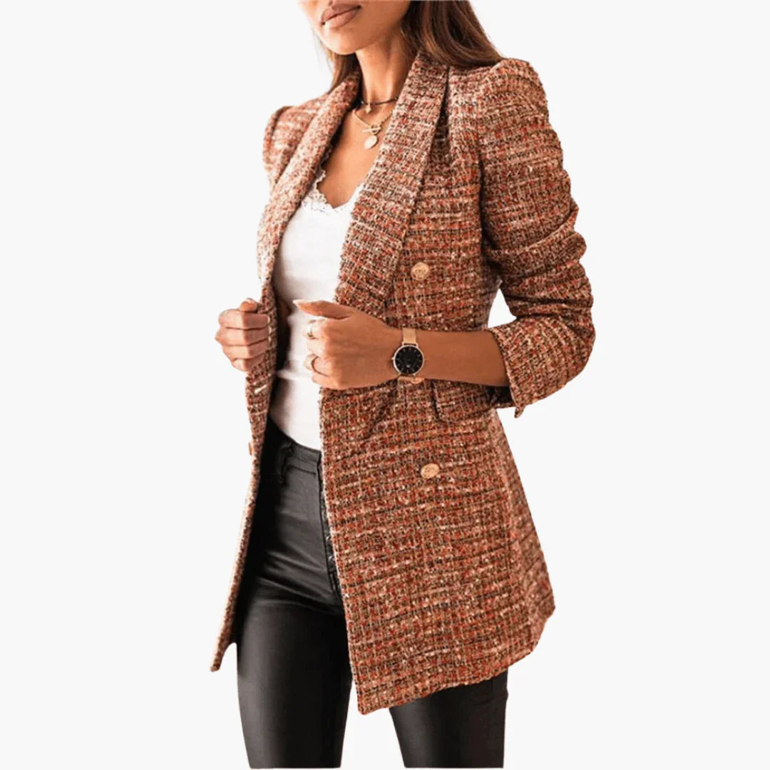 Blazer da donna in tweed con bottoni – elegante e moderno
