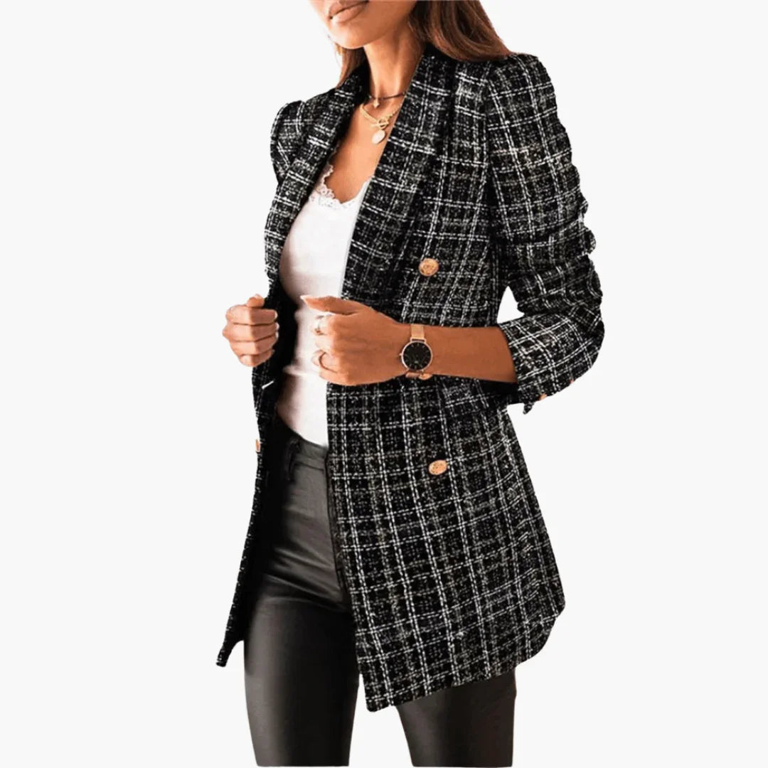 Blazer da donna in tweed con bottoni – elegante e moderno