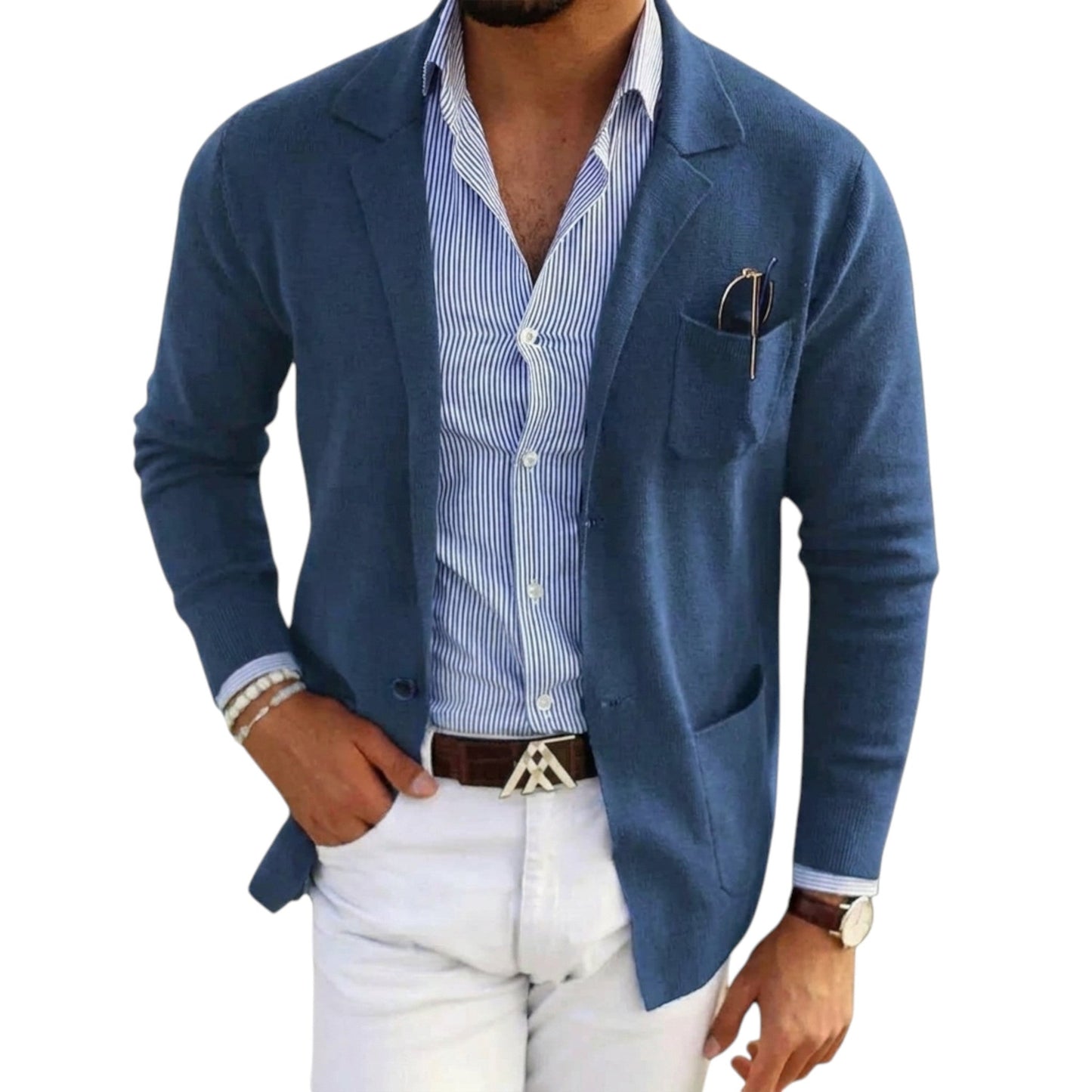 Blazer da uomo in stile classico con colletto