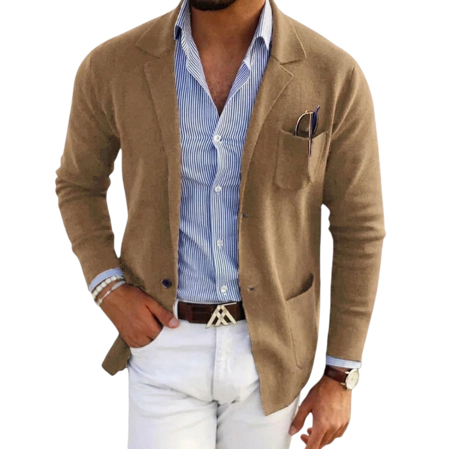 Blazer da uomo in stile classico con colletto