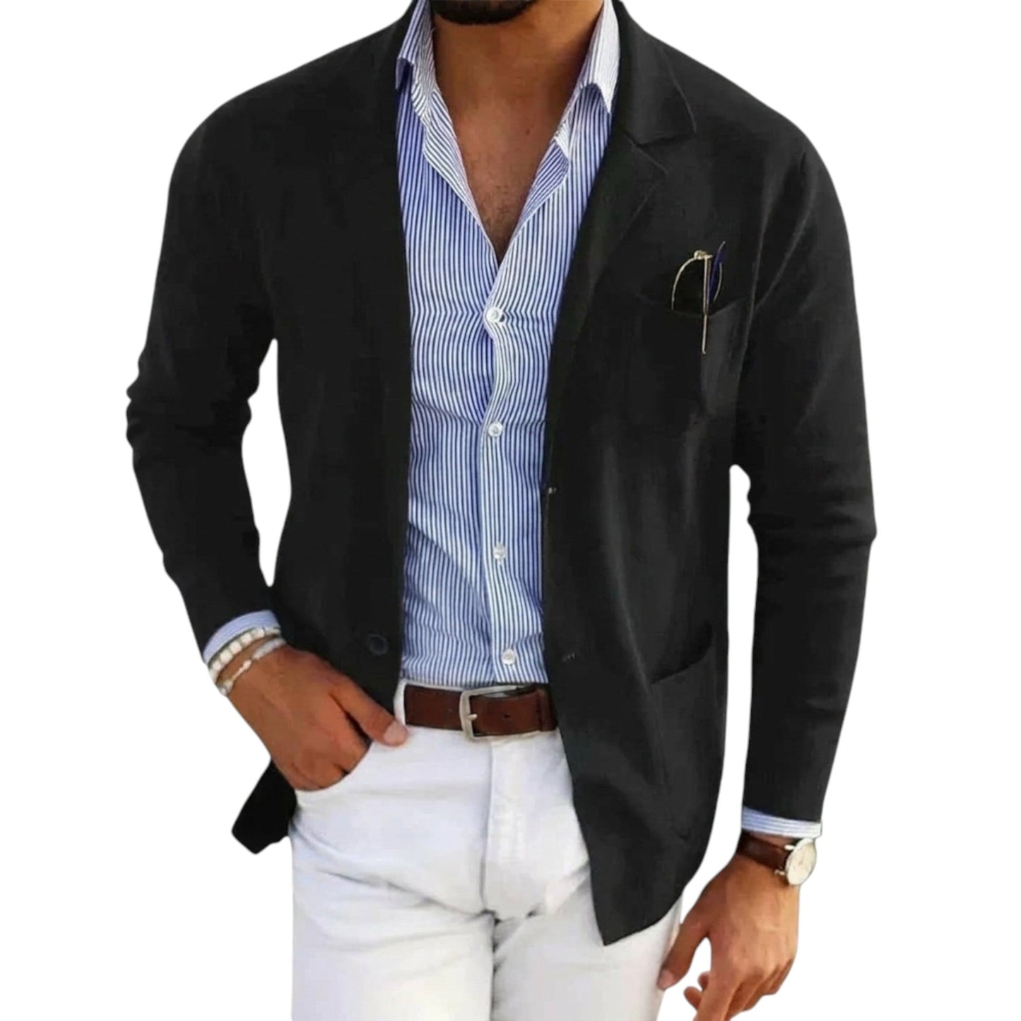 Blazer da uomo in stile classico con colletto