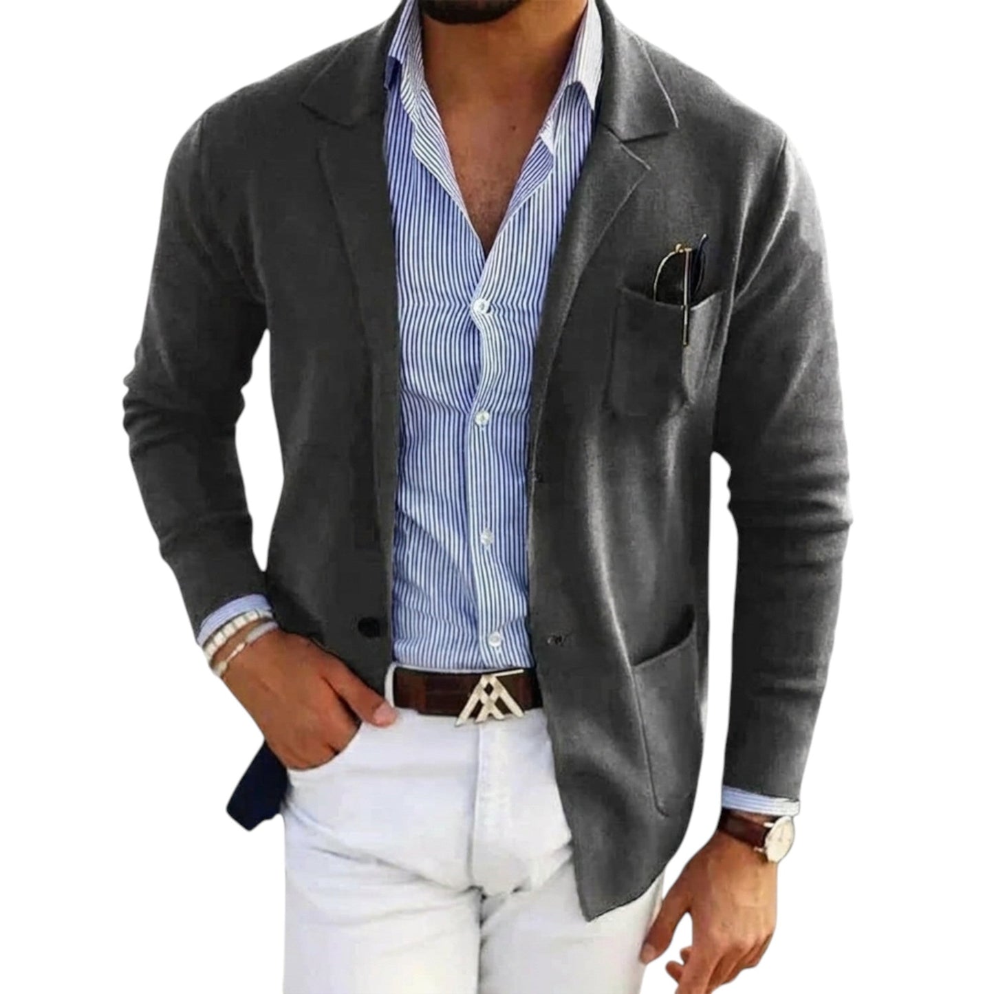 Blazer da uomo in stile classico con colletto