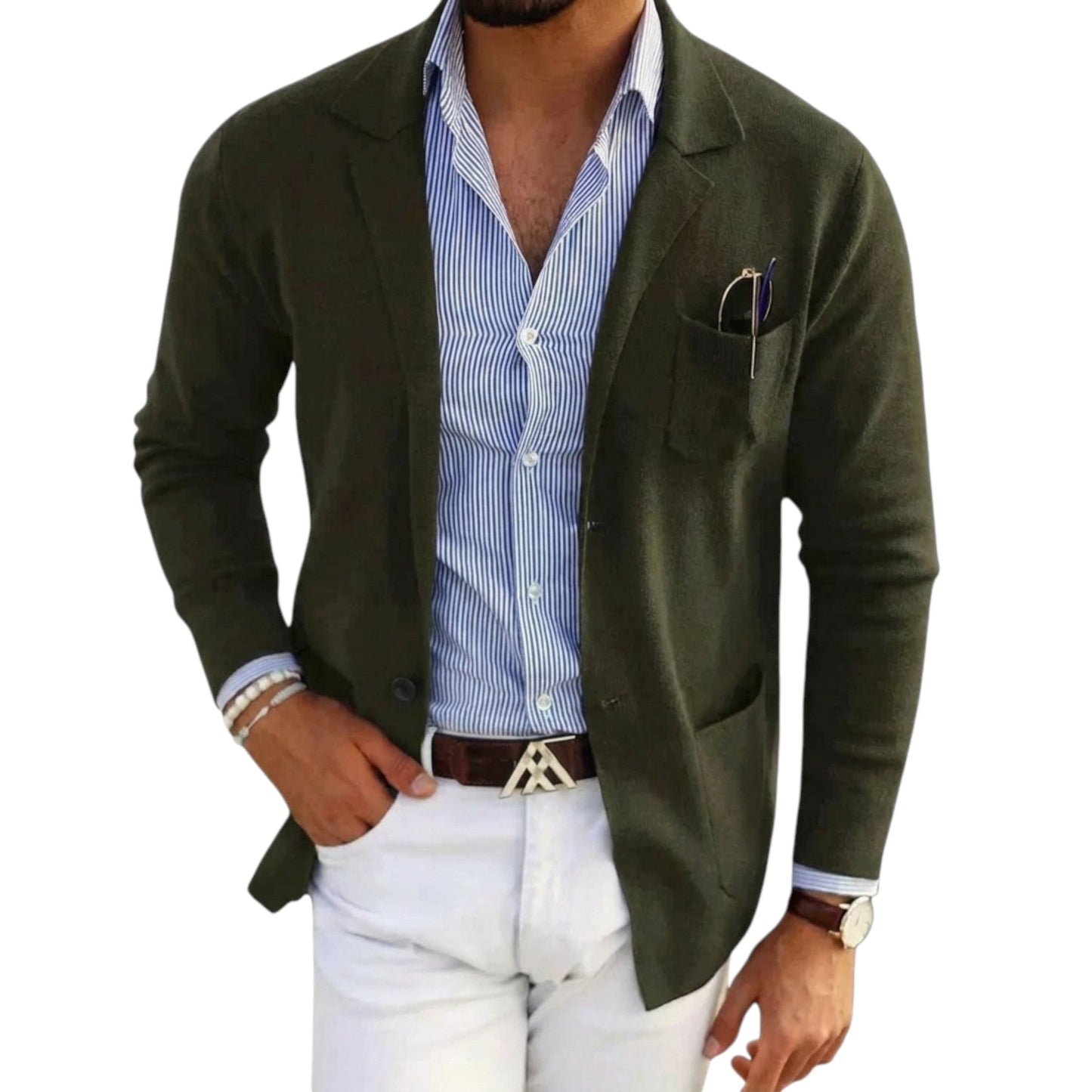 Blazer da uomo in stile classico con colletto