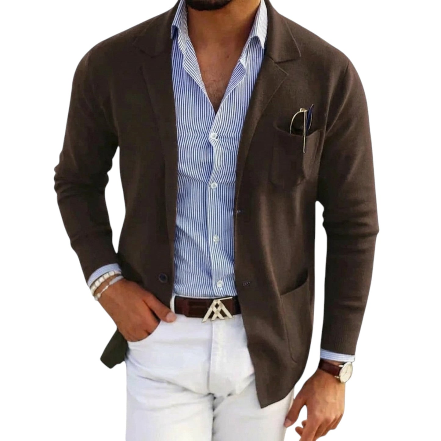 Blazer da uomo in stile classico con colletto