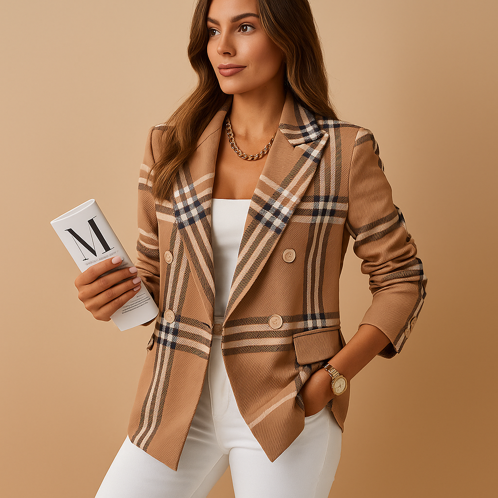 Blazer sfiancato da donna con tasche funzionali – Elegante blazer nero da donna in tonalità classiche