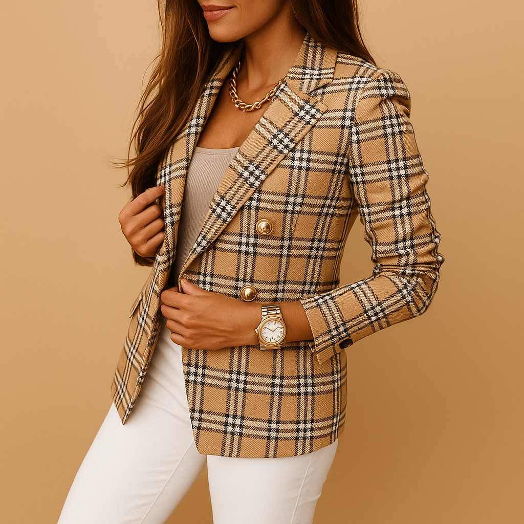 Blazer sfiancato da donna con tasche funzionali – Elegante blazer nero da donna in tonalità classiche
