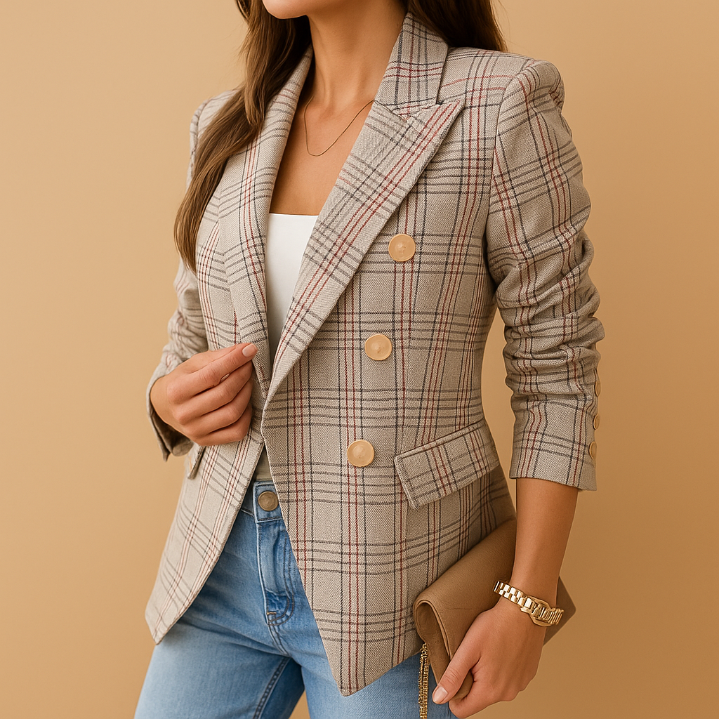 Blazer sfiancato da donna con tasche funzionali – Elegante blazer nero da donna in tonalità classiche