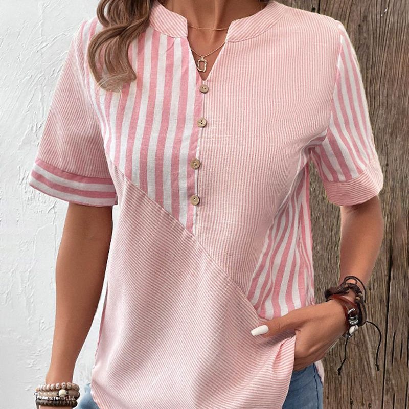 Blusa da Donna a Righe con Bottoni
