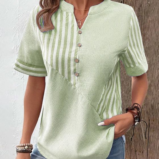 Blusa da Donna a Righe con Bottoni