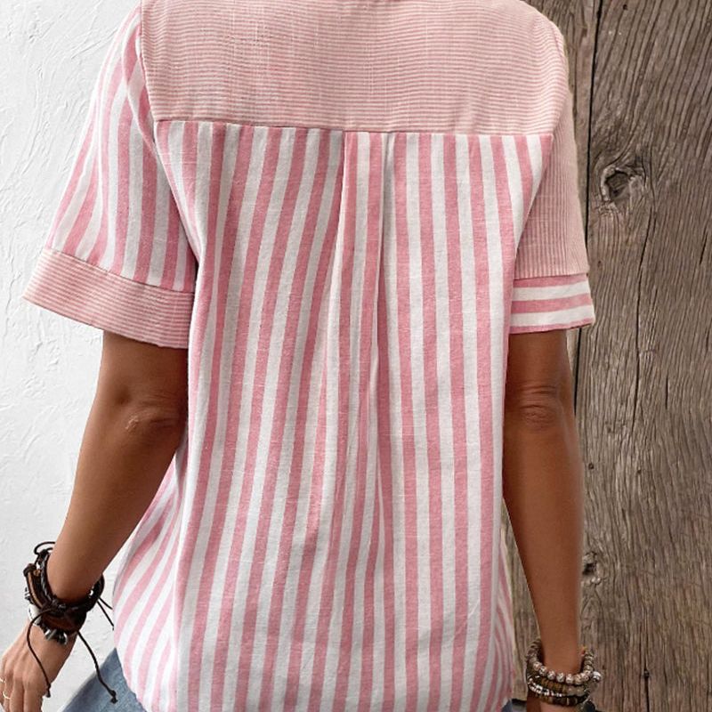 Blusa da Donna a Righe con Bottoni