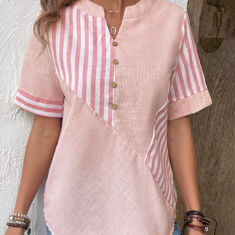 Blusa da Donna a Righe con Bottoni
