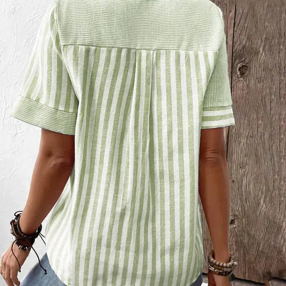 Blusa da Donna a Righe con Bottoni