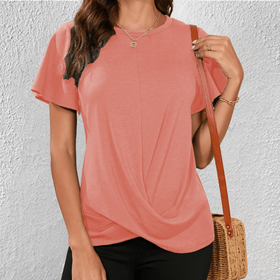 Blusa da Donna Girocollo con Effetto Contenitivo sull'Addome