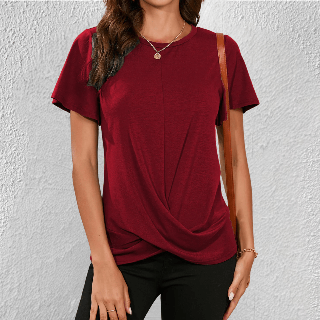 Blusa da Donna Girocollo con Effetto Contenitivo sull'Addome