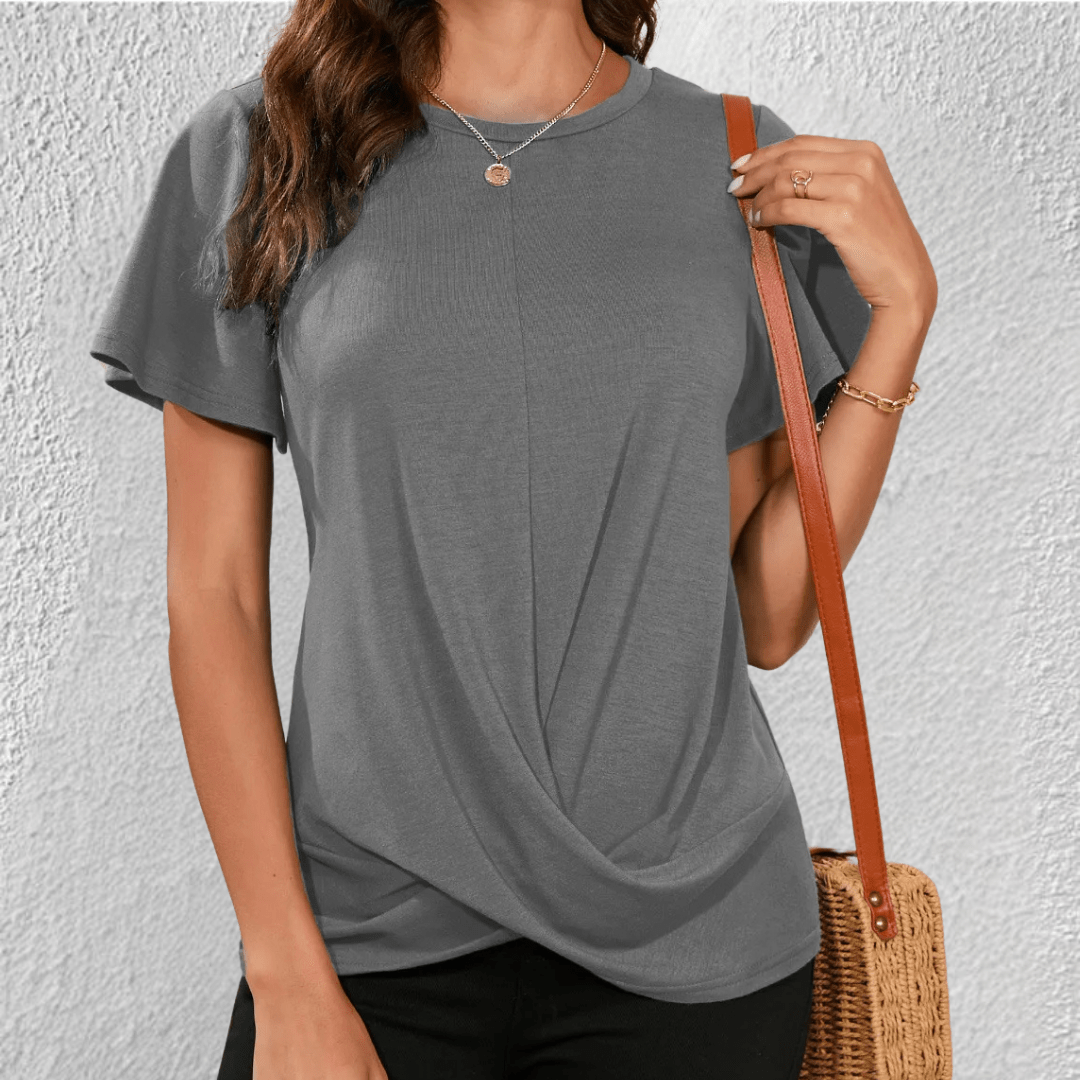 Blusa da Donna Girocollo con Effetto Contenitivo sull'Addome
