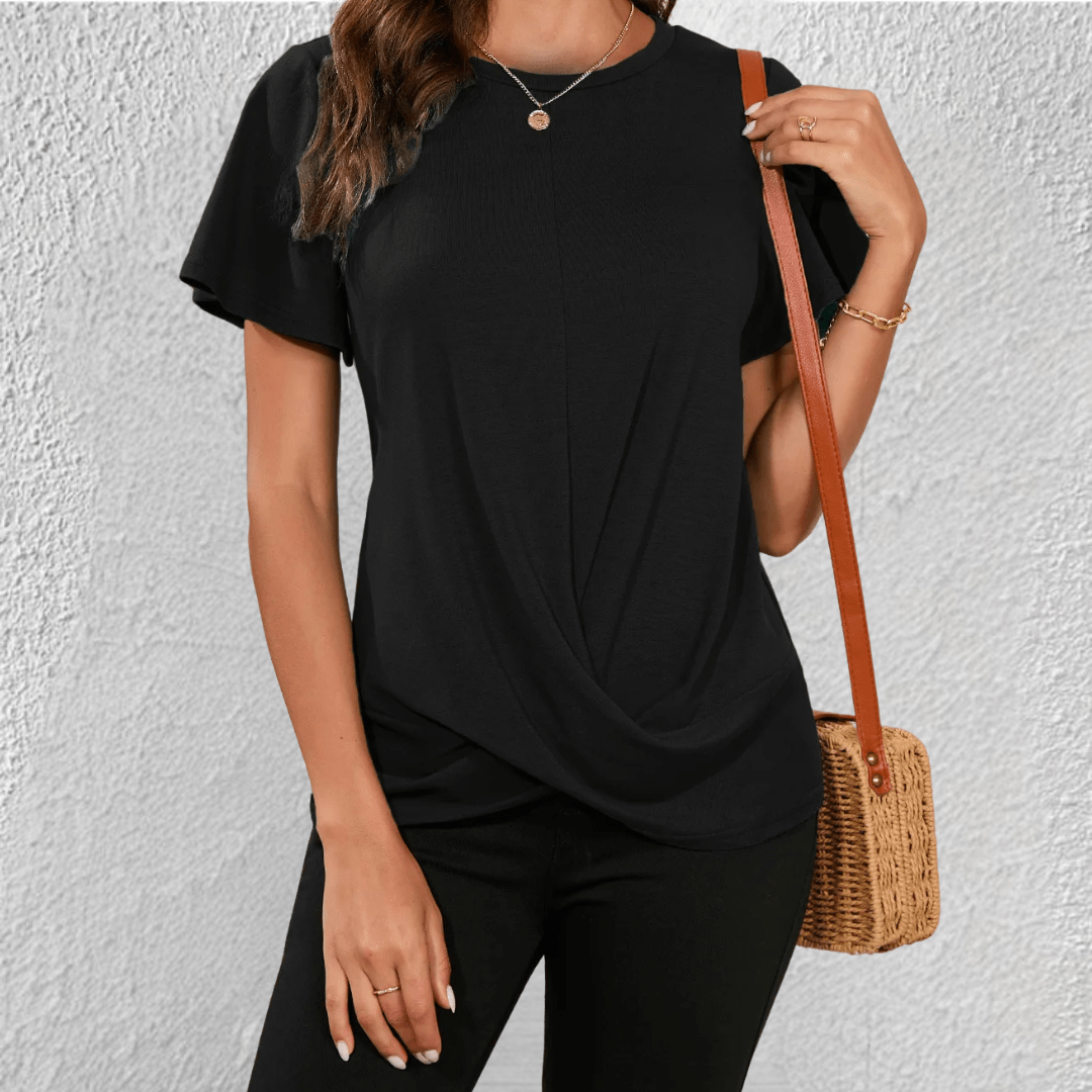 Blusa da Donna Girocollo con Effetto Contenitivo sull'Addome