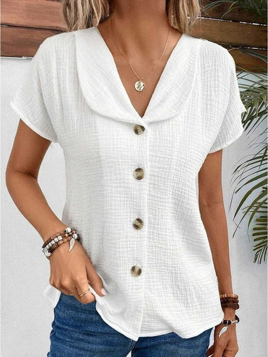 Blusa da donna strutturata con cannoncino dei bottoni