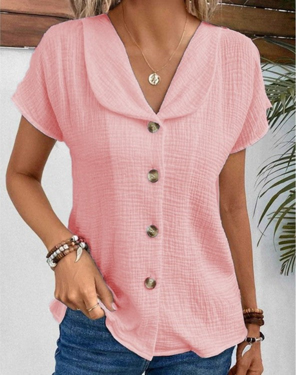Blusa da donna strutturata con cannoncino dei bottoni