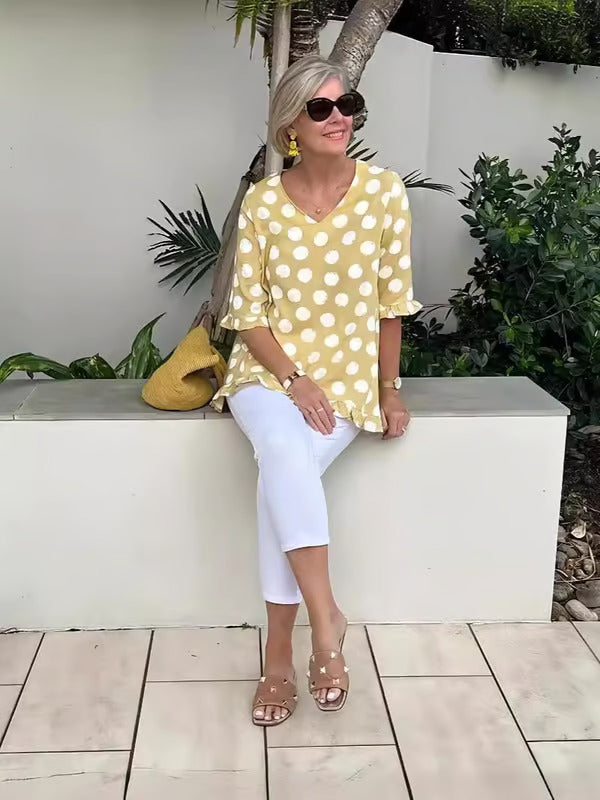 Blusa da Donna Vintage a Motivo dall'Eleganza Senza Tempo