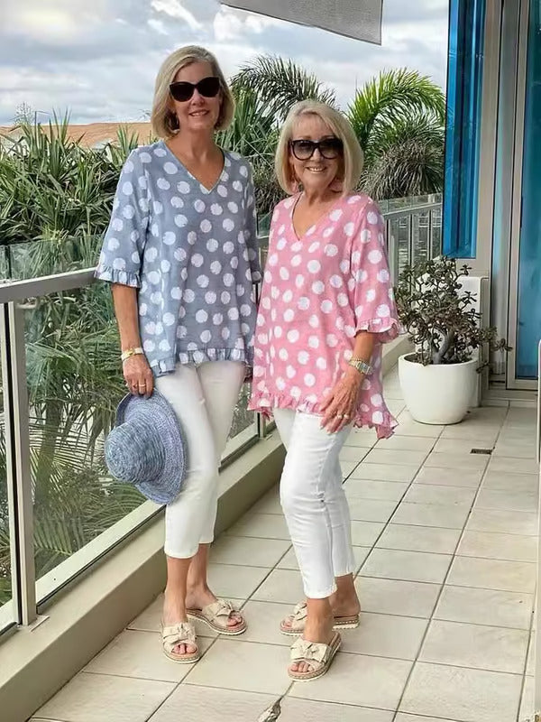 Blusa da Donna Vintage a Motivo dall'Eleganza Senza Tempo