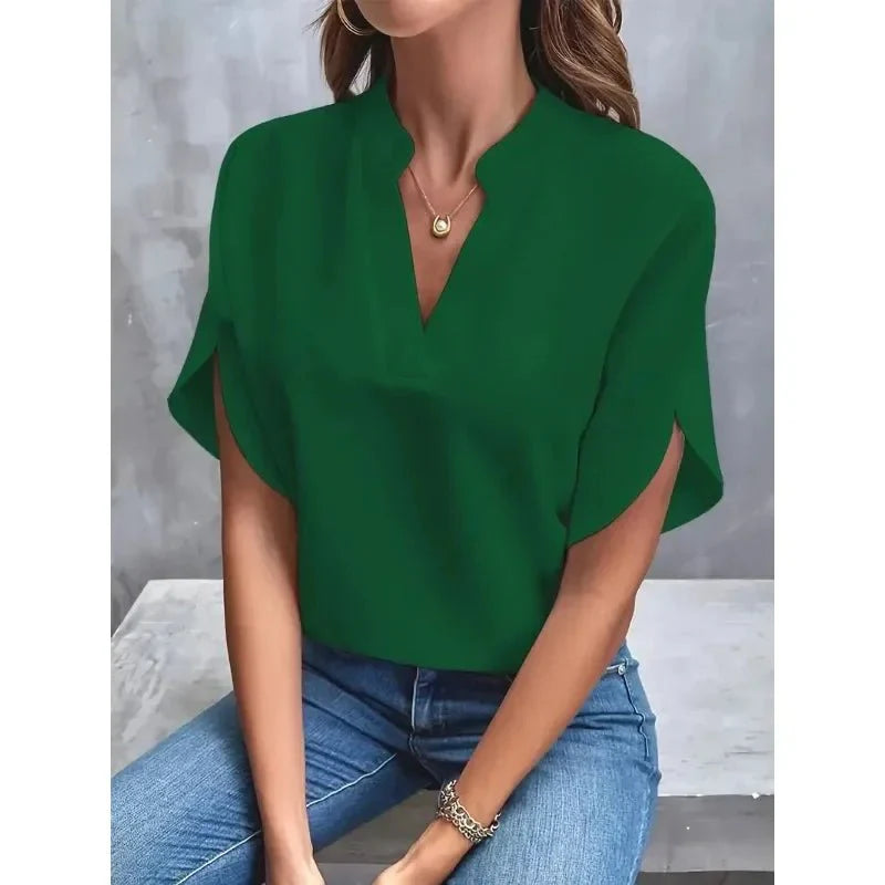 Blusa leggera da donna con effetto pancia piatta