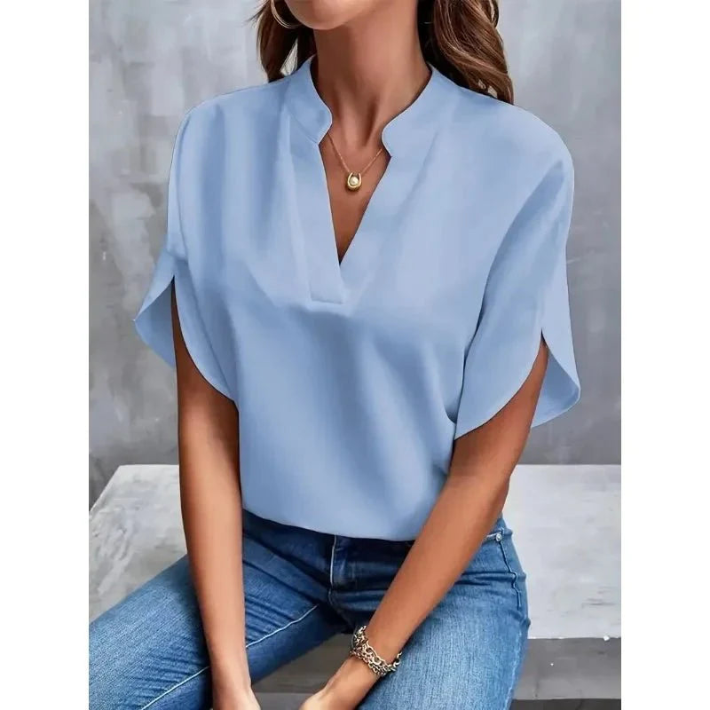 Blusa leggera da donna con effetto pancia piatta