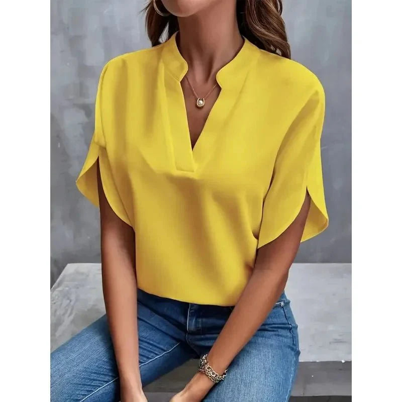 Blusa leggera da donna con effetto pancia piatta
