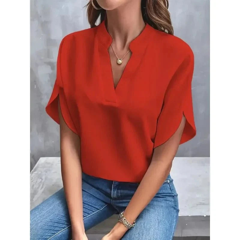 Blusa leggera da donna con effetto pancia piatta