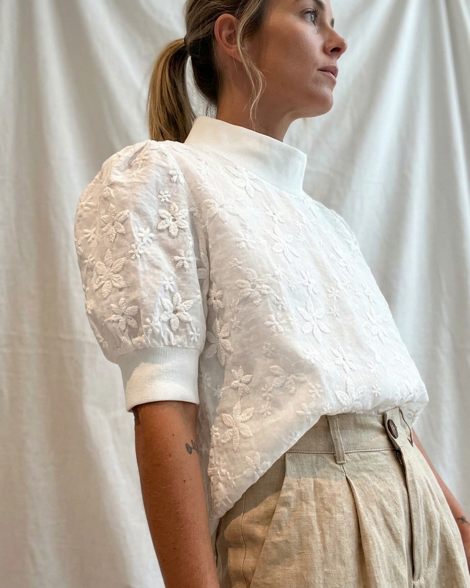 Blusa ricamata da donna modello blouson