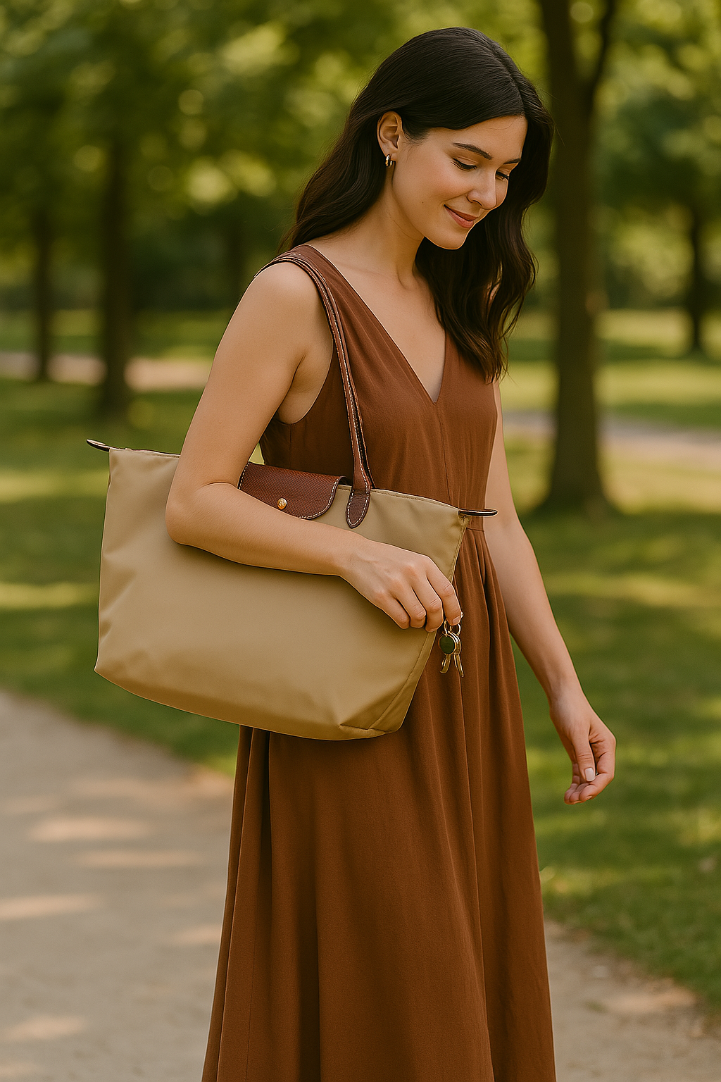 Borsa a mano versatile in ecopelle con finitura elegante