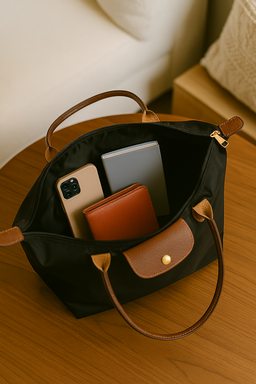 Borsa a mano versatile in ecopelle con finitura elegante