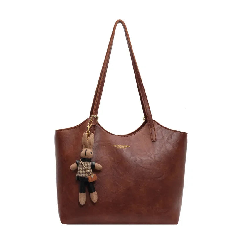 Borsa a Spalla da Donna Capiente con Doppio Manico