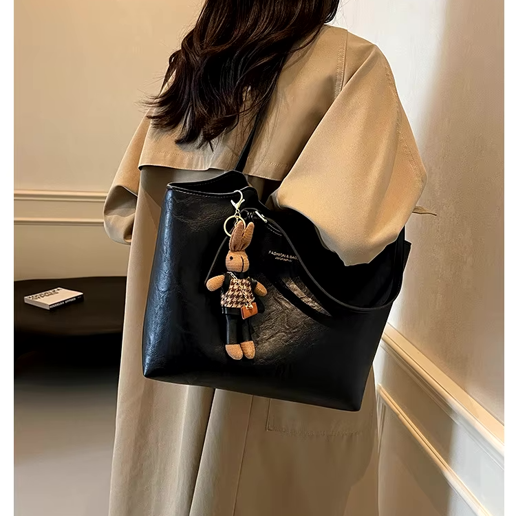 Borsa a Spalla da Donna Capiente con Doppio Manico