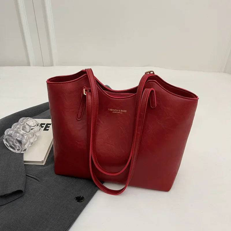 Borsa a Spalla da Donna Capiente con Doppio Manico