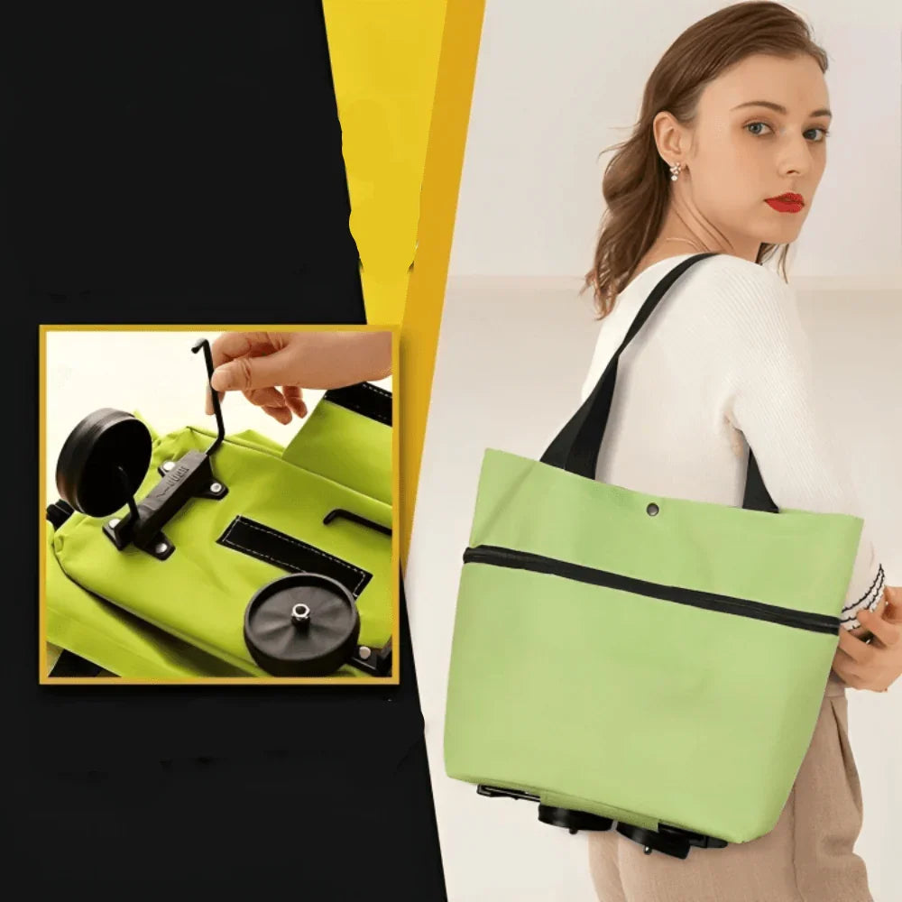 Borsa Carrello della Spesa Pieghevole con Ruote – Ecologica, Compatta e Leggera