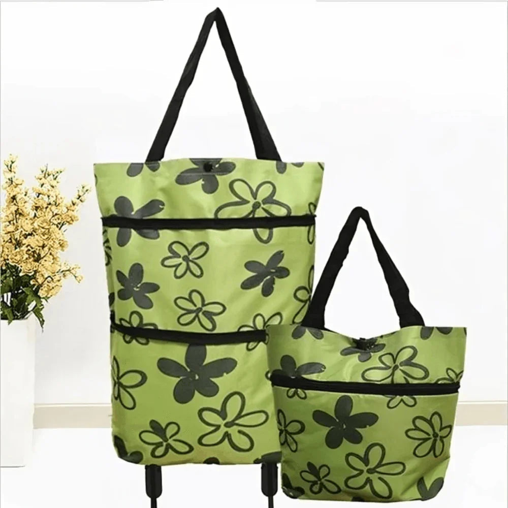 Borsa Carrello della Spesa Pieghevole con Ruote – Ecologica, Compatta e Leggera