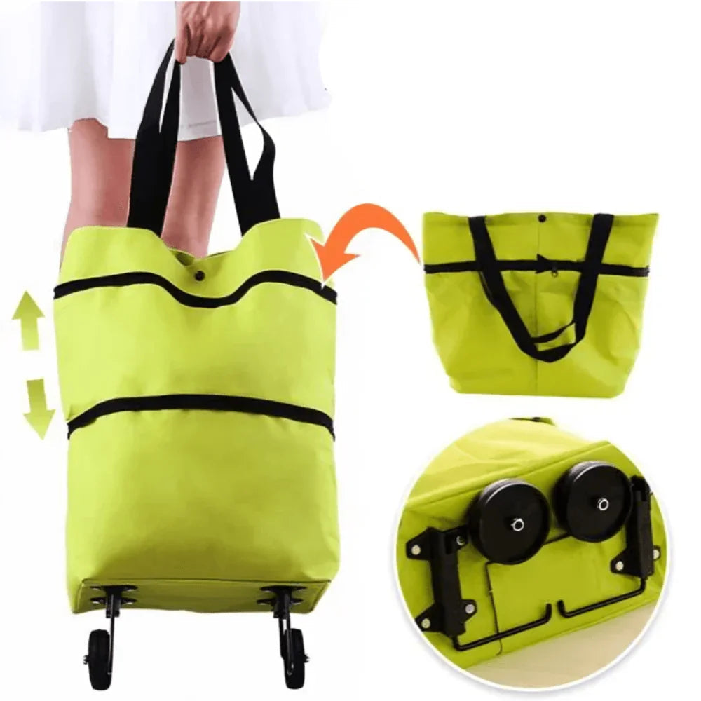 Borsa Carrello della Spesa Pieghevole con Ruote – Ecologica, Compatta e Leggera