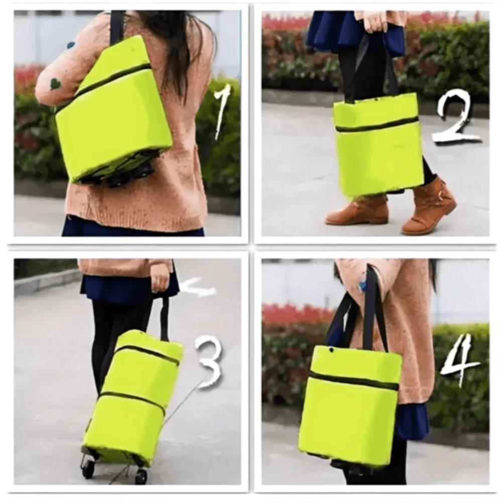 Borsa Carrello della Spesa Pieghevole con Ruote – Ecologica, Compatta e Leggera