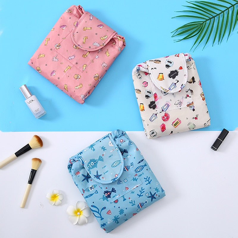 Borsa cosmetica portatile unisex con coulisse