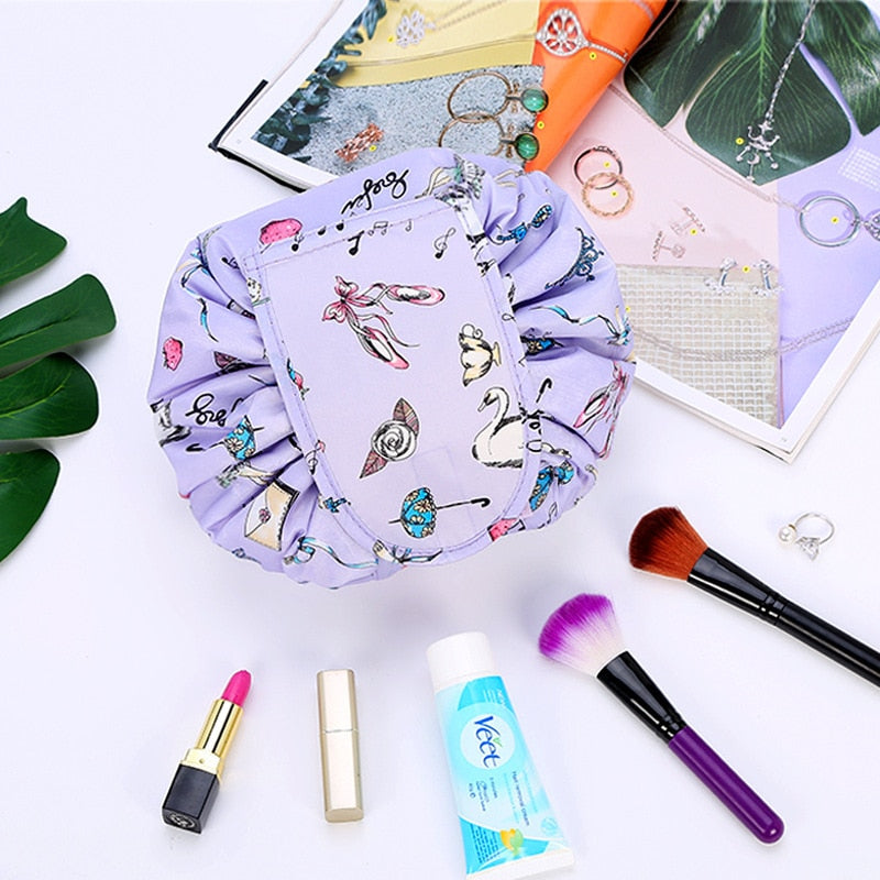 Borsa cosmetica portatile unisex con coulisse