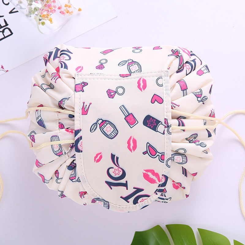 Borsa cosmetica portatile unisex con coulisse