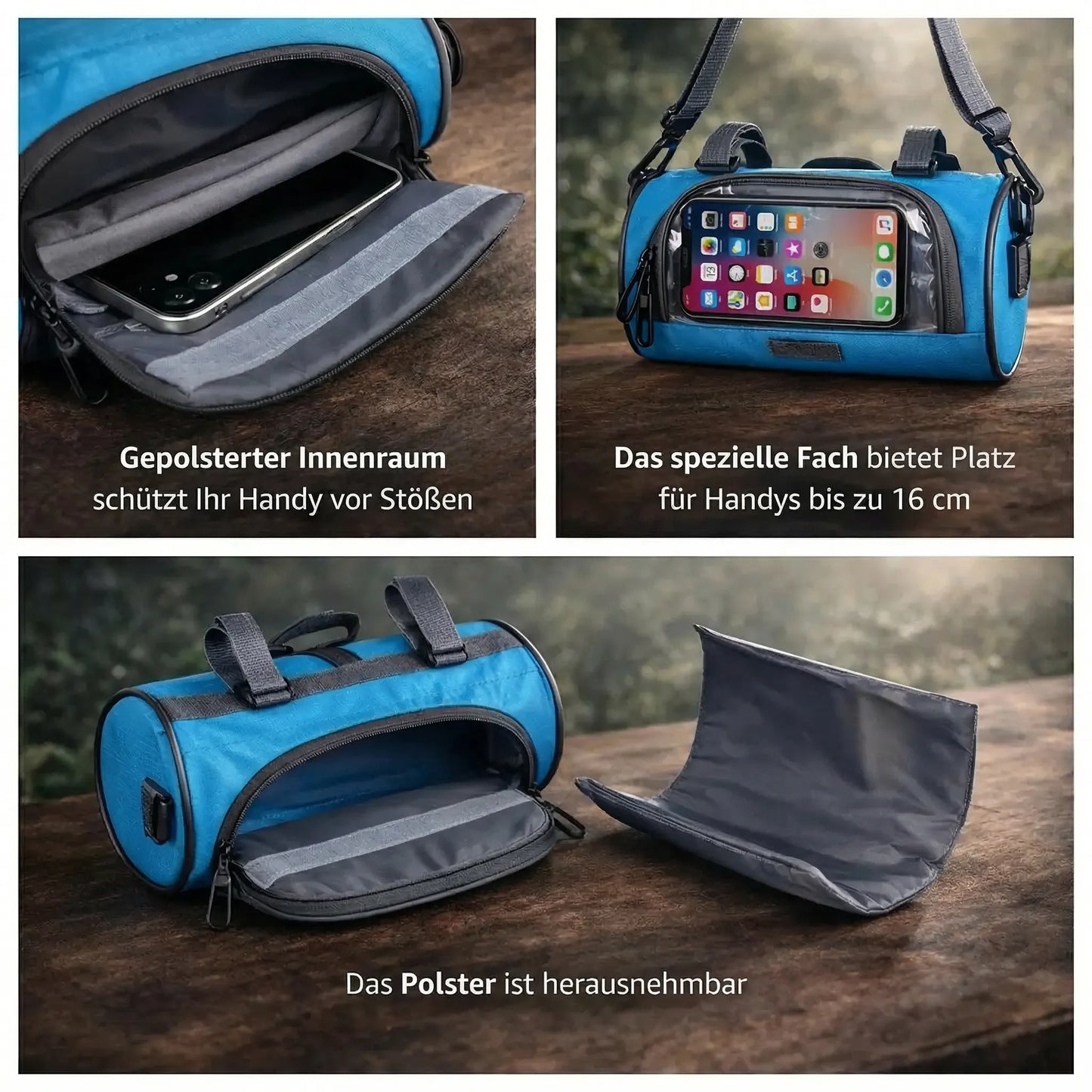 Borsa da Manubrio per Bicicletta | Borsa Bici Impermeabile con Finestra Touchscreen