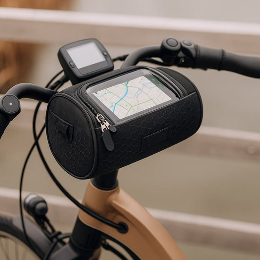 Borsa da manubrio per bicicletta con supporto per telefono – portaoggetti impermeabile per piccoli oggetti